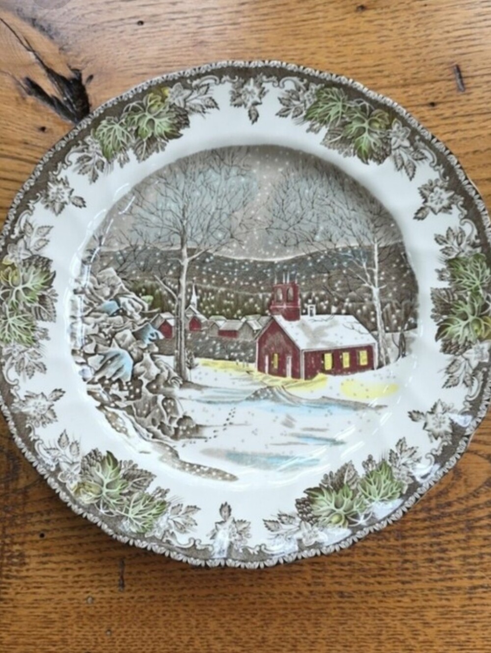 Two 10" Ceramic Dinner Plates Made In England The Friendly Village Schoolhouse